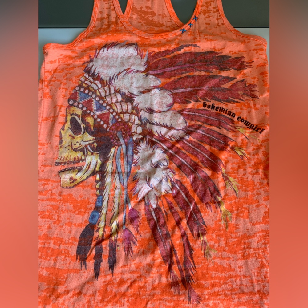 Medium orange racerback tank top
